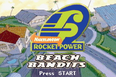 Rocket Power Beach Bandits title screen for GameBoy Advance